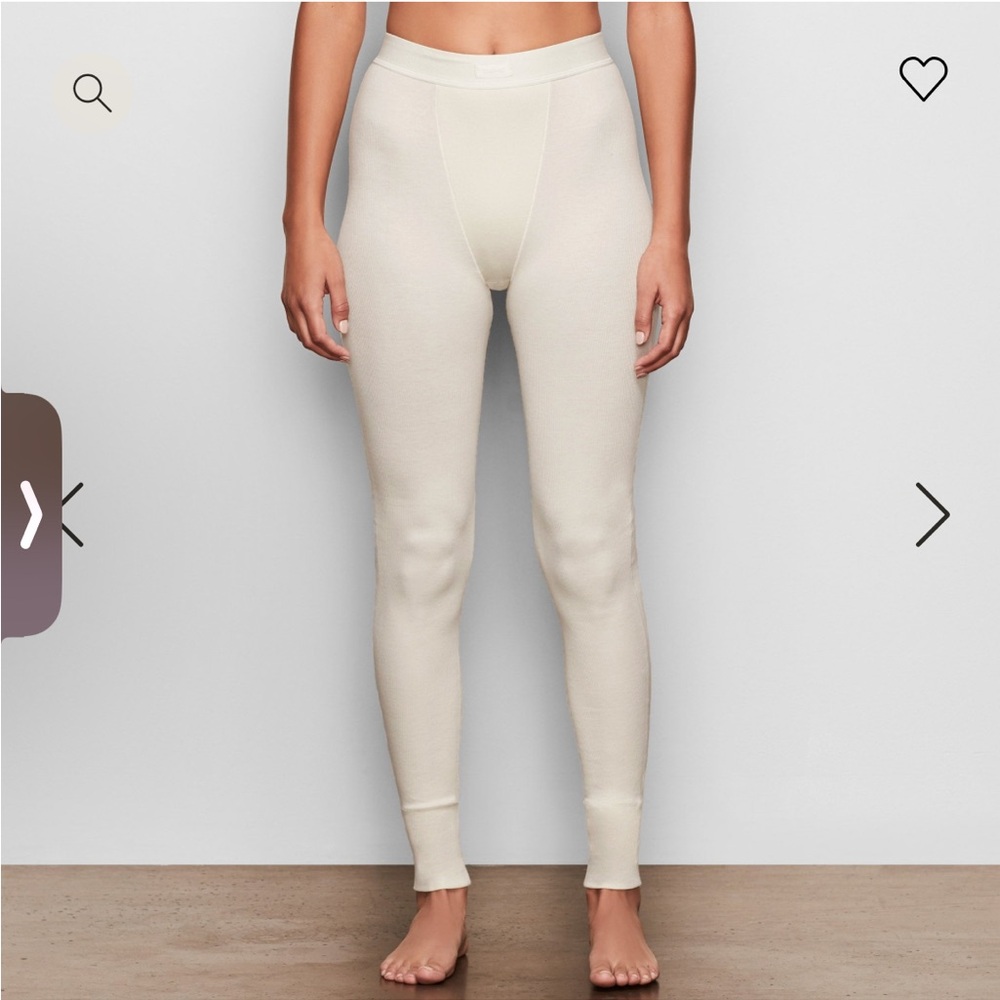 SKIMS Cotton Rib Legging Bone Small NWT